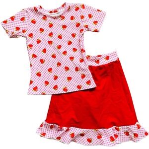 Kids Strawberry Print Rashguard Set